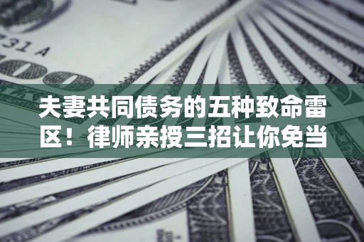 武汉夫妻共同债务的五种致命雷区！律师亲授三招让你免当替罪羊